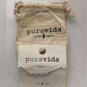 Pura Vida Silver Wave Chain Anklet